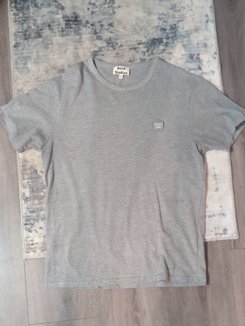 Acne Studios Grey Tee With Square Face Logo